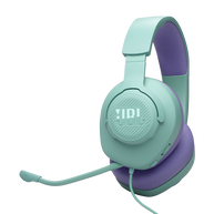 JBL Quantum 100M2 - Cyan - Wired over-ear gaming headset with detachable mic and mute option - Hero